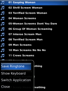 Ringtones Horror Ringing Edition for blackberry