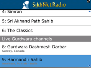 SikhNet Radio for blackberry