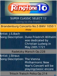 Ringtone10SUPER CLASSIC SELECT 12 for blackberry