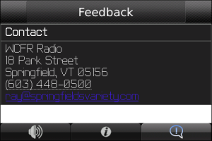 WCFR Radio for blackberry
