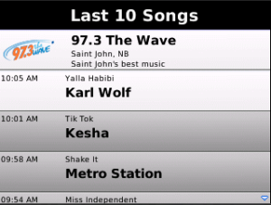 Acadia Radio for blackberry