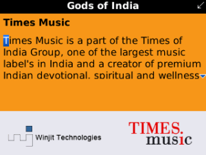 Gods of India a Musical Treat for Devotees for blackberry