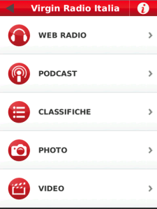 Virgin Radio Italia for blackberry