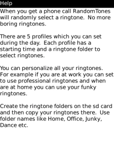 Random Ringtone Tones for blackberry