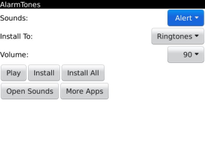 AlarmTones - Cool alarm sounds for Clock SMS Calendar and others for blackberry
