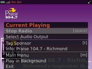 Praise 104.7 Richmond for blackberry