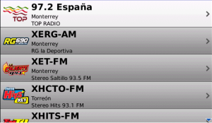 Multimedios Radio for blackberry