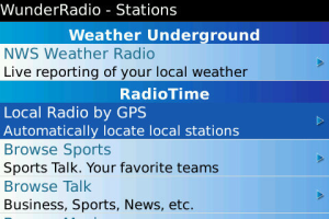 Wunder Radio for blackberry