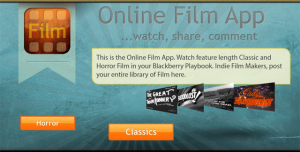 Film App for BlackBerry PlayBook for blackberry Screenshot
