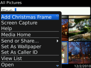 Christmas Frames for blackberry Screenshot