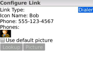 PicLink - Create speed dials and weblinks on HomeScreen for blackberry Screenshot