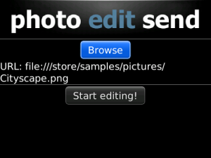 Photo Edit and Send for blackberry Screenshot