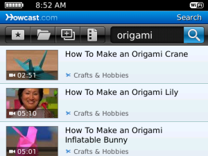 Howcast for blackberry Screenshot