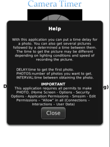 Camera Timer for blackberry Screenshot