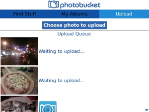 Photobucket Mobile for blackberry Screenshot