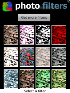 Photo filters for blackberry Screenshot