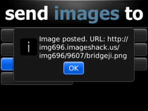 Send Images To for blackberry Screenshot
