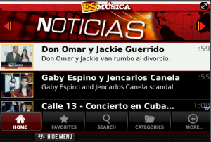 ES Musica by GoTV for blackberry Screenshot