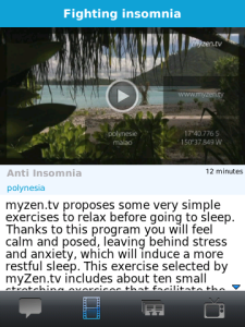 myZen TV for blackberry Screenshot
