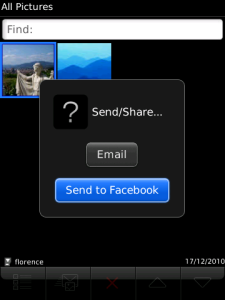 Camera for Facebook Add On for blackberry Screenshot