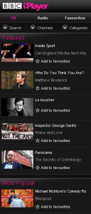 BBC iPlayer for blackberry Screenshot