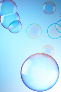 Rainbow-colored Soap Bubbles