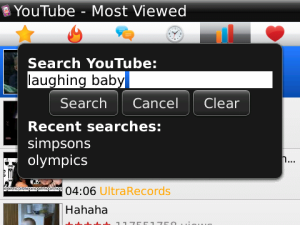 Player For YouTube for blackberry Screenshot