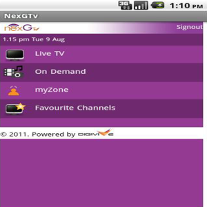 nexGTv MTNL Delhi Subscribers for blackberry Screenshot