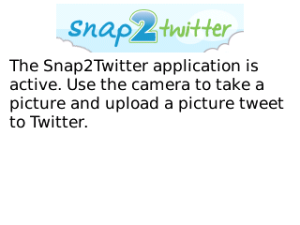 Snap2Twitter for blackberry Screenshot
