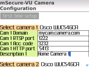 mSecureVU for blackberry Screenshot