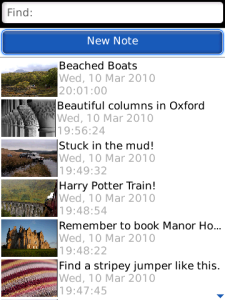 PhotoNote for blackberry Screenshot