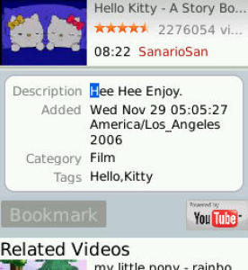 XENOZU YouTube player for blackberry Screenshot