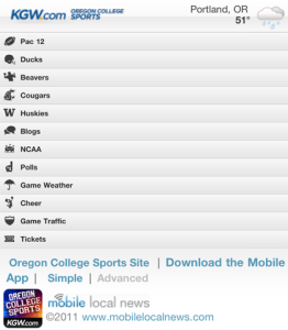 Oregon College Sports