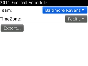 2011 America Football Schedule - Export team schedule to the Calendar