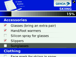 Skiing Checklist