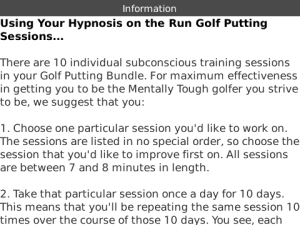 Hypnosis on the Run Golf Putting
