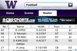 Washington GameTracker Mobile