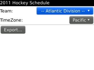 2011 Pro Hockey Schedule - Export any team schedule to the Calendar app