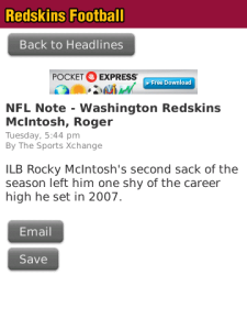 Redskins Inside Slant
