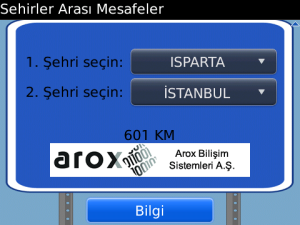 Sehirler Aras Mesafe