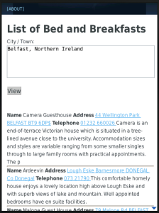 Bed and Breakfast finder