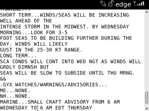 Marine Weather - Northeast Coast