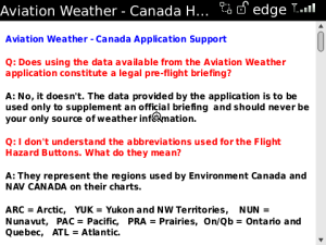 Aviation Weather - Canada