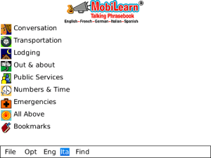 MobiLearn Talking Phrasebook Trial: English French German Italian Spanish