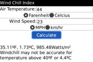 Wind Chill Index