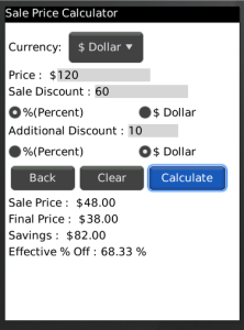 Percentage and Discount Calculator