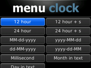 Menu Clock