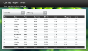 Canada Prayer Times