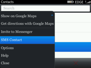 Advanced Insert Contact in SMS via BlackBerry Contact App