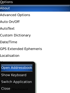 1-Click Address book -- BlackBerry Contact Launcher